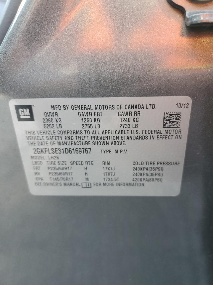 2013 GMC Terrain Sle VIN: 2GKFLSE31D6169767 Lot: 83594254