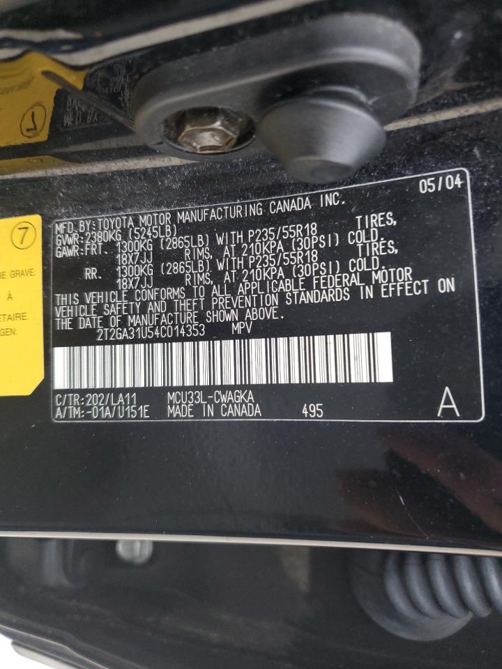 2004 Lexus Rx 330 VIN: 2T2GA31U54C014353 Lot: 86865104