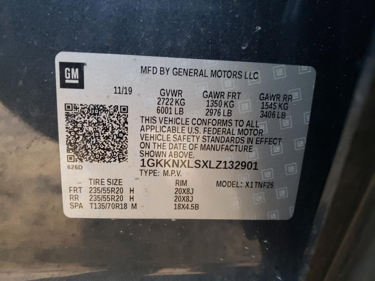 2020 GMC Acadia Denali VIN: 1GKKNXLSXLZ132901 Lot: 86269364