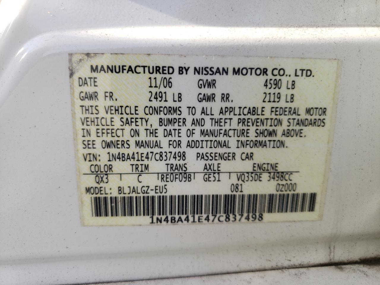2007 Nissan Maxima - Image 12
