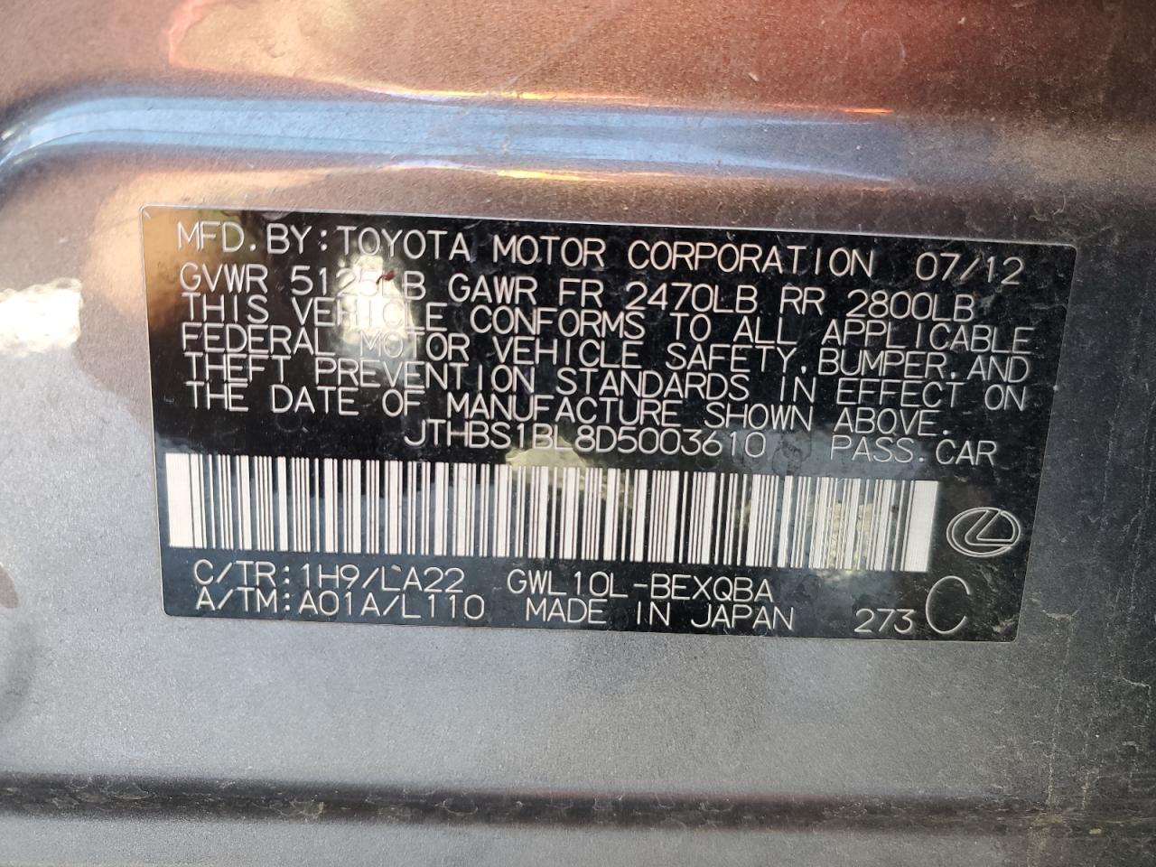 2013 Lexus GS - Image 12