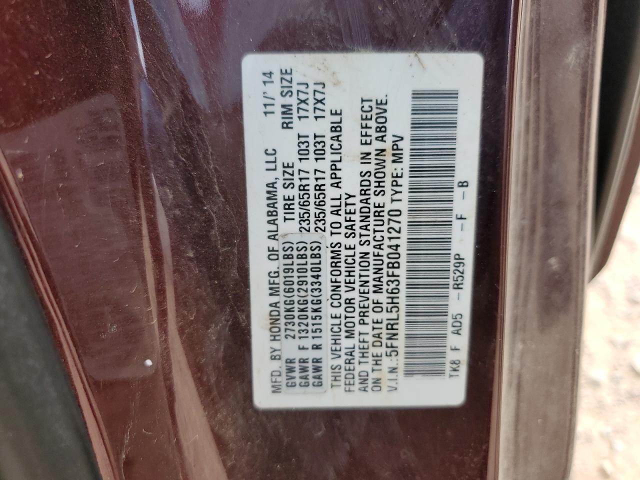 2015 Honda Odyssey - Image 16
