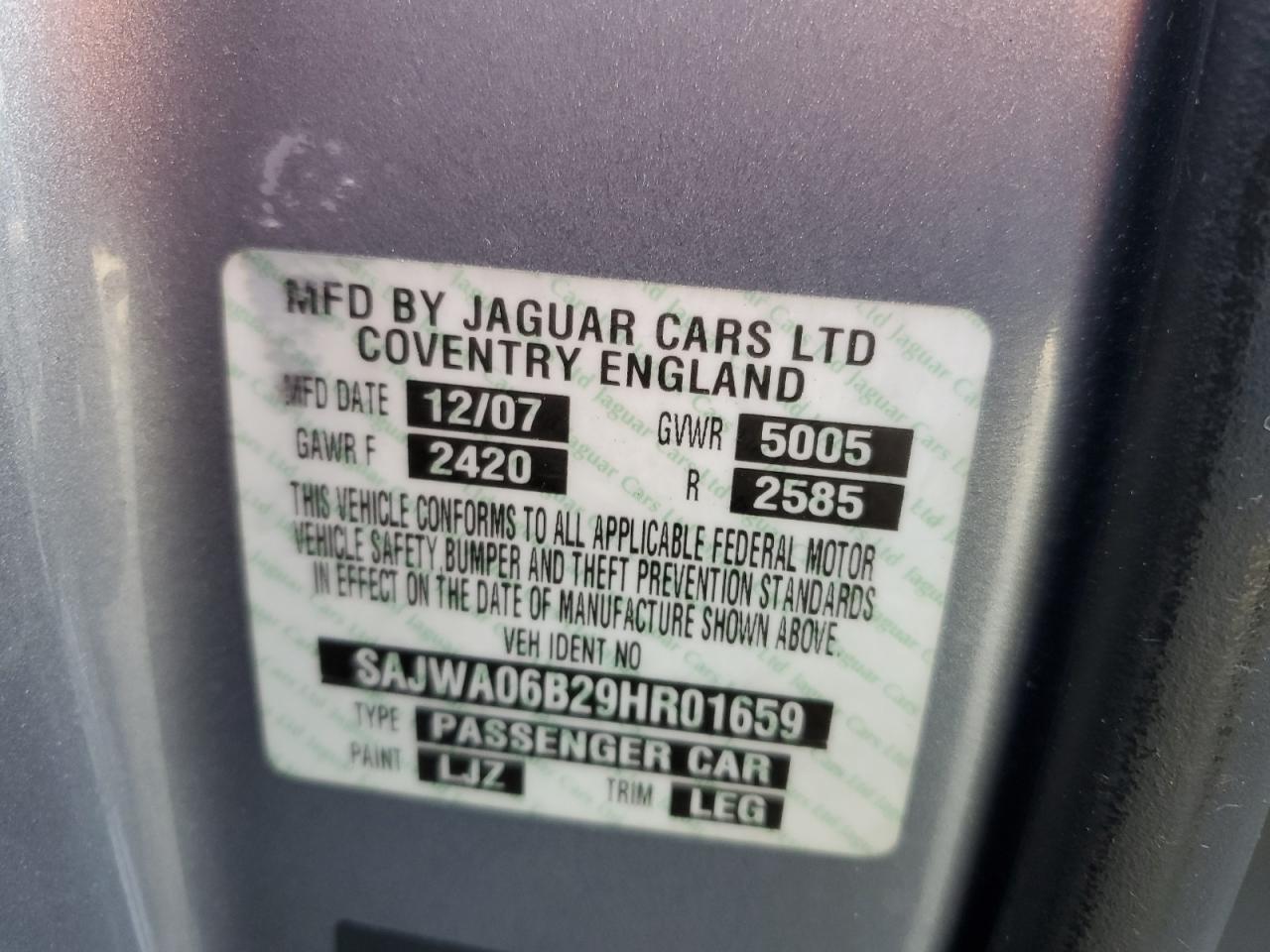 2009 Jaguar Xf Premium Luxury VIN: SAJWA06B29HR01659 Lot: 85541224