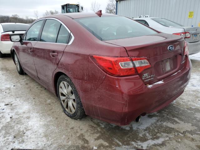  SUBARU LEGACY 2016 Бордовый