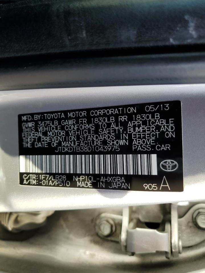 VIN JTDKDTB38D1043975 2013 TOYOTA PRIUS no.13