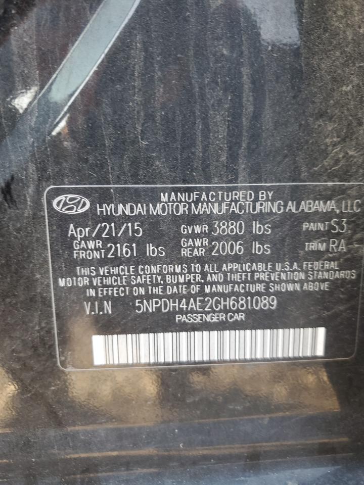 VIN 5NPDH4AE2GH681089 2016 HYUNDAI ELANTRA no.12