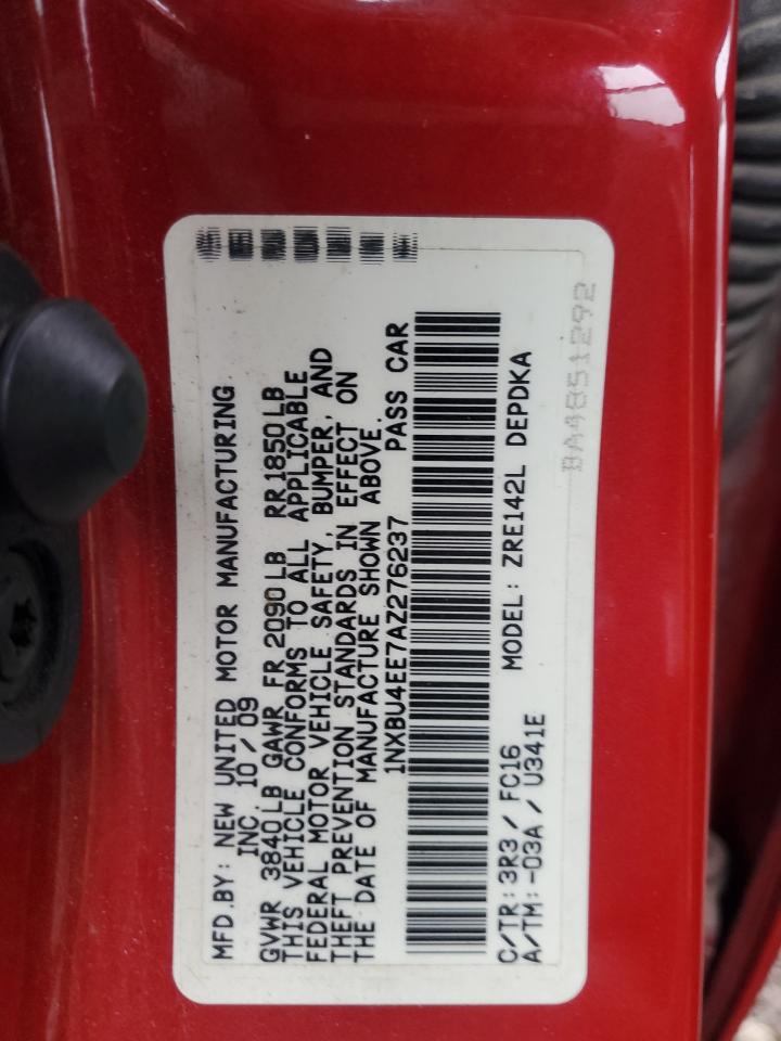 2010 Toyota Corolla Base VIN: 1NXBU4EE7AZ276237 Lot: 86205284