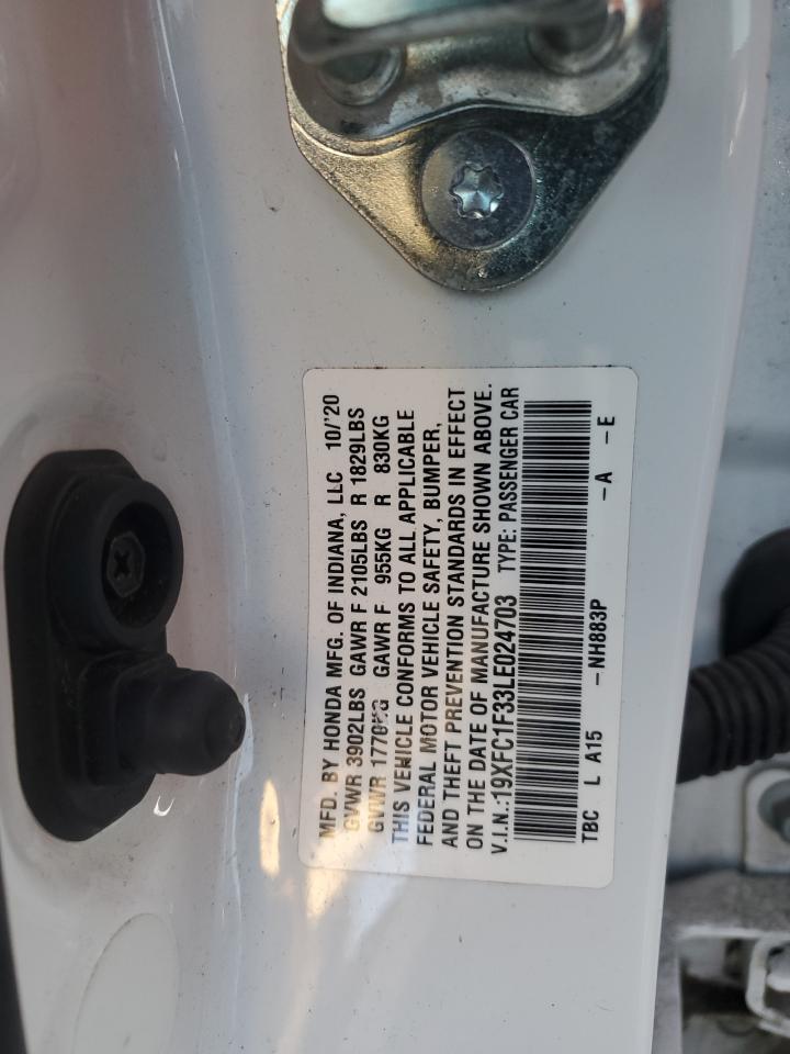 2020 Honda Civic Ex VIN: 19XFC1F33LE024703 Lot: 67517005