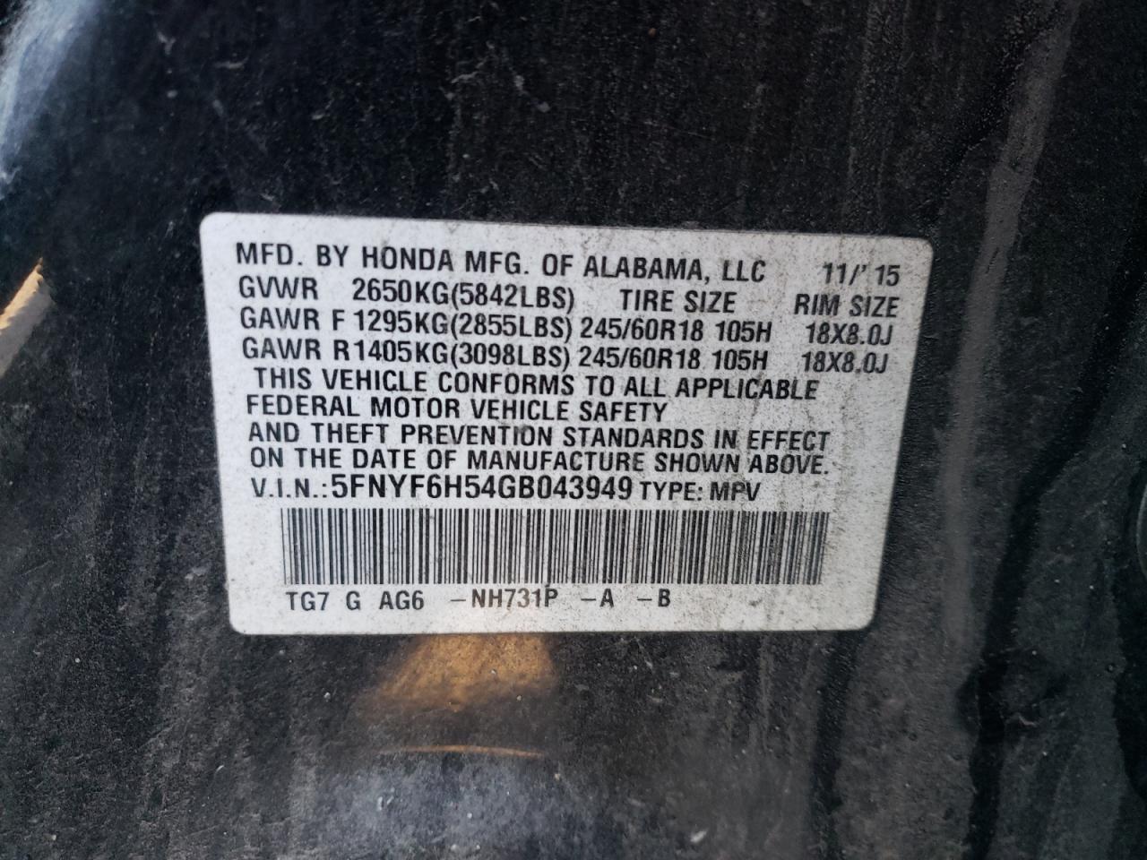 2016 Honda Pilot - Image 13