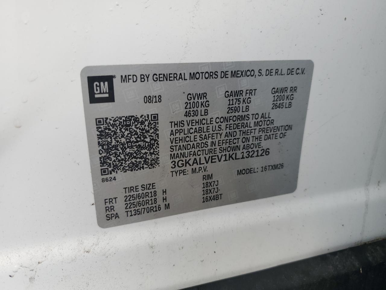 VIN 3GKALVEV1KL132126 2019 GMC TERRAIN no.13