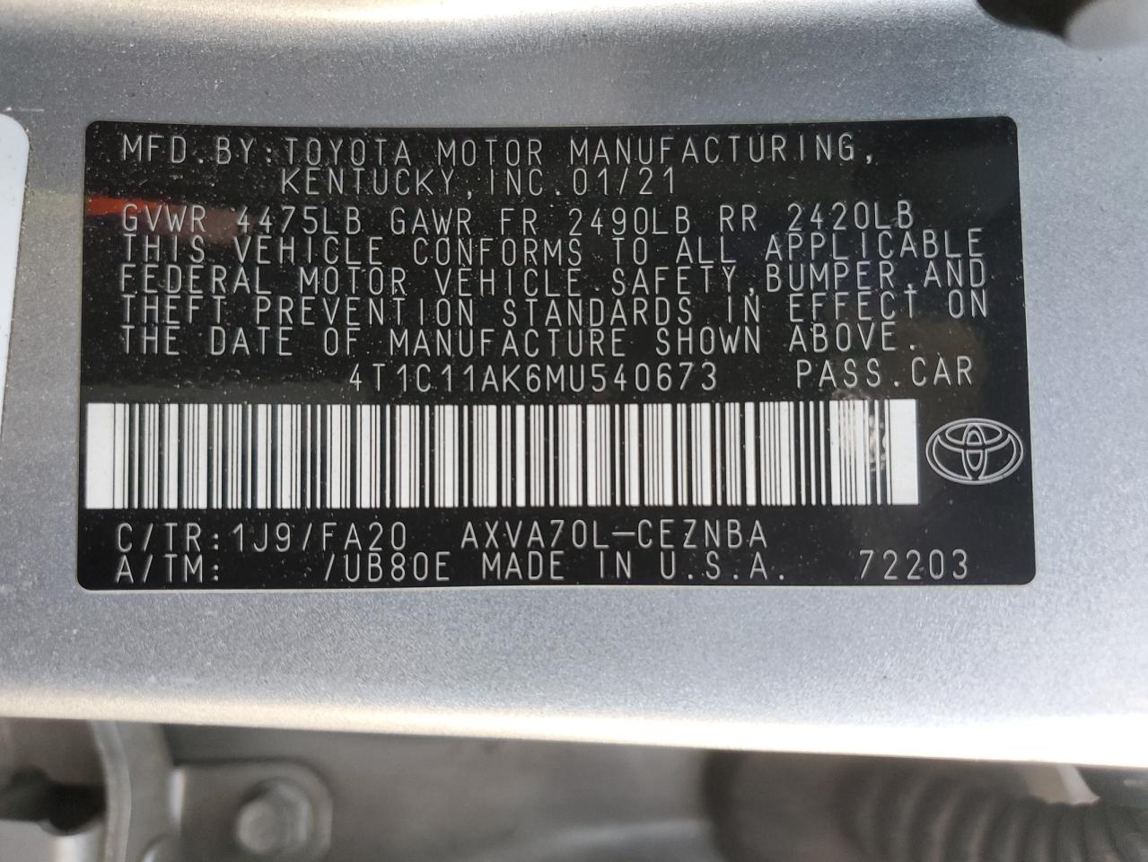 2021 Toyota Camry - Image 13