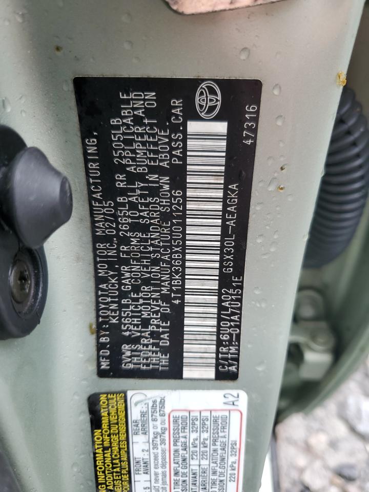 2005 Toyota Avalon Xl VIN: 4T1BK36BX5U011256 Lot: 47492095