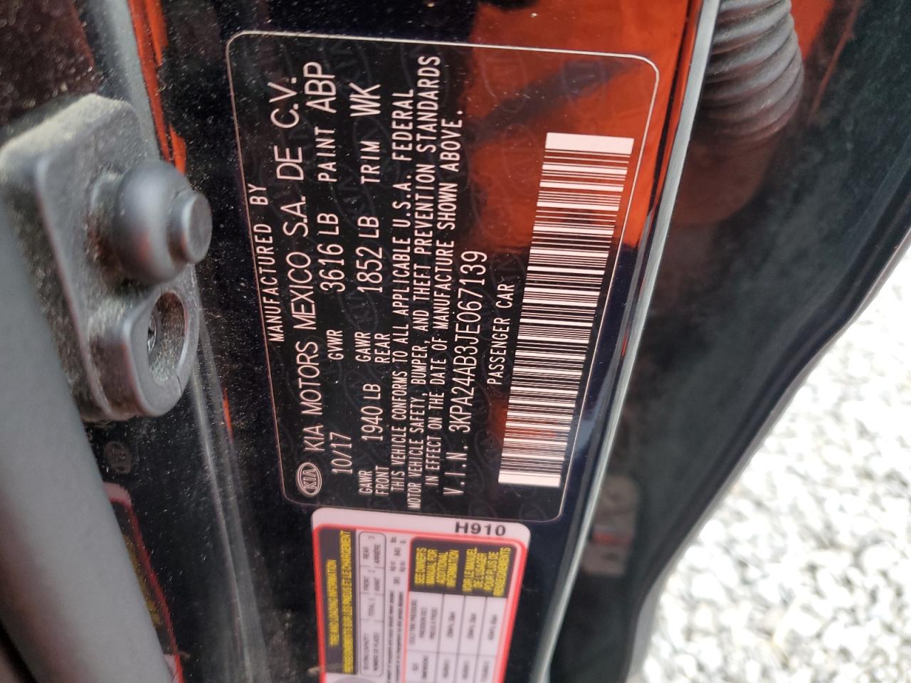 2018 Kia Rio Lx VIN: 3KPA24AB3JE067139 Lot: 84368514