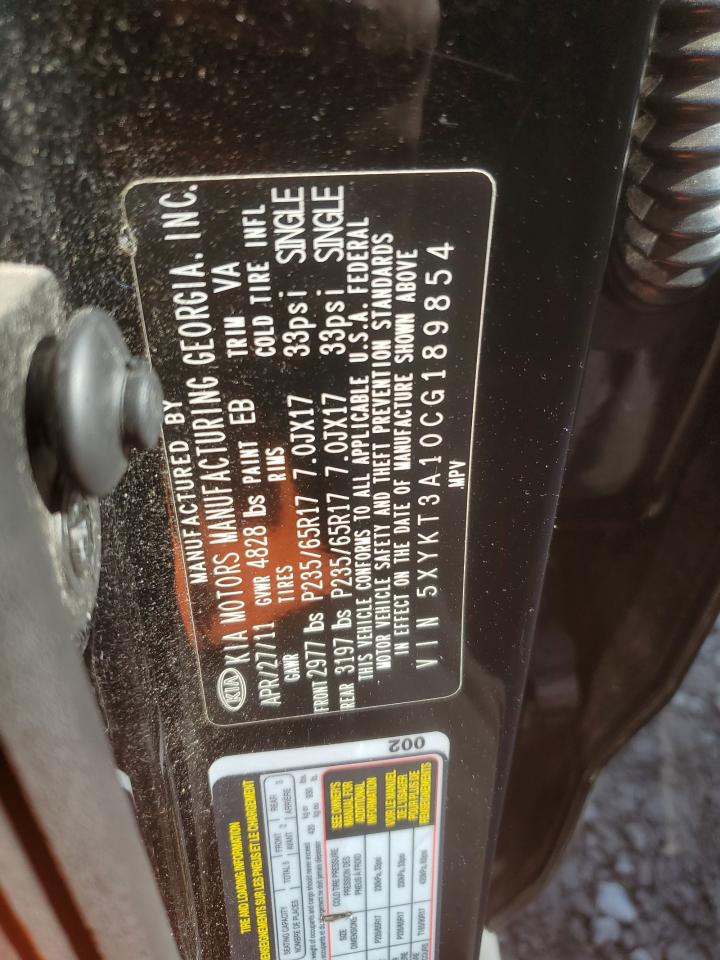 2012 Kia Sorento Base VIN: 5XYKT3A10CG189854 Lot: 85576364