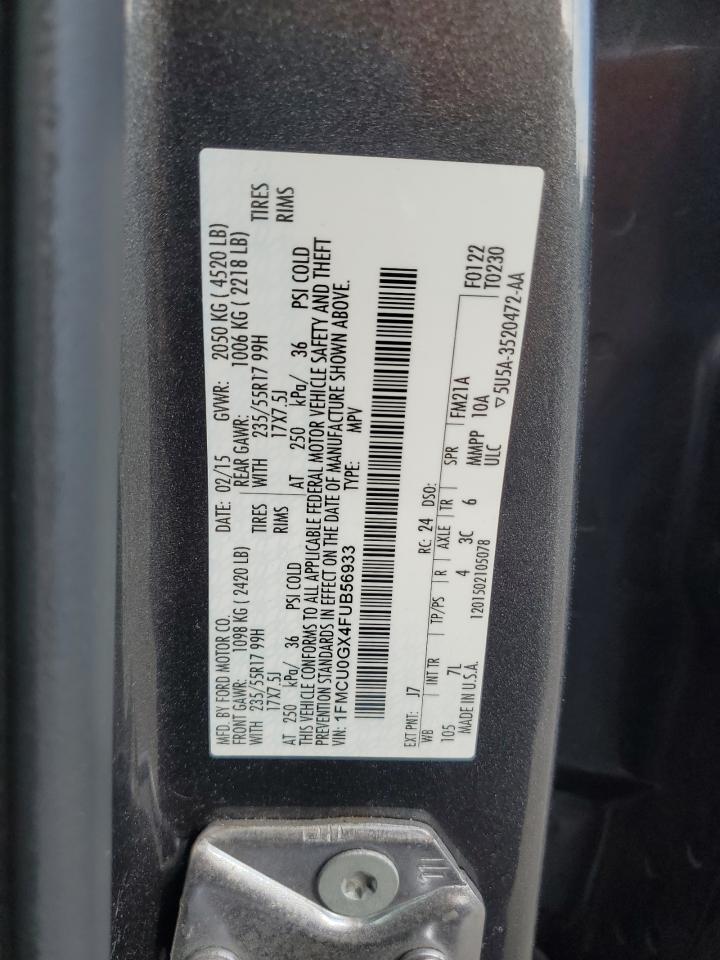 VIN 1FMCU0GX4FUB56933 2015 FORD ESCAPE no.13