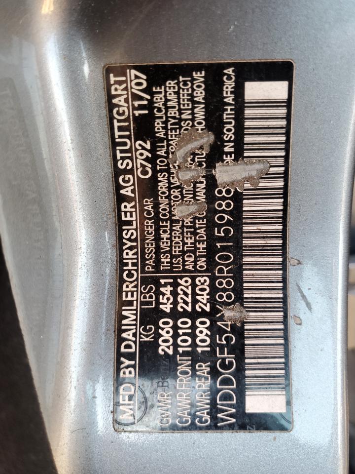 2008 Mercedes-Benz C 300 VIN: WDDGF54X88R015988 Lot: 85806814