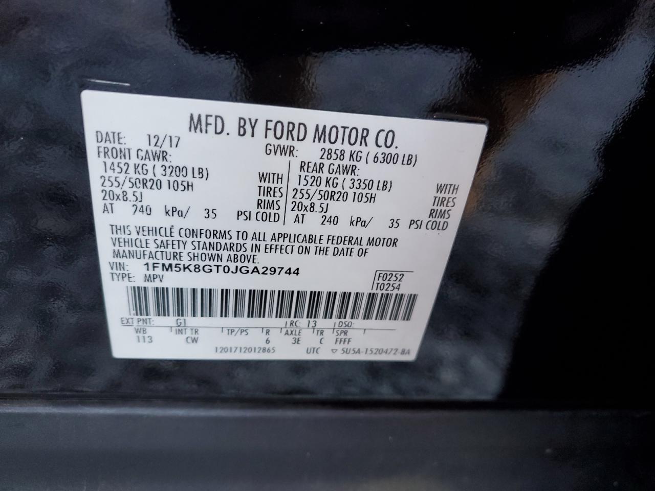 1FM5K8GT0JGA29744 2018 FORD EXPLORER - Image 14