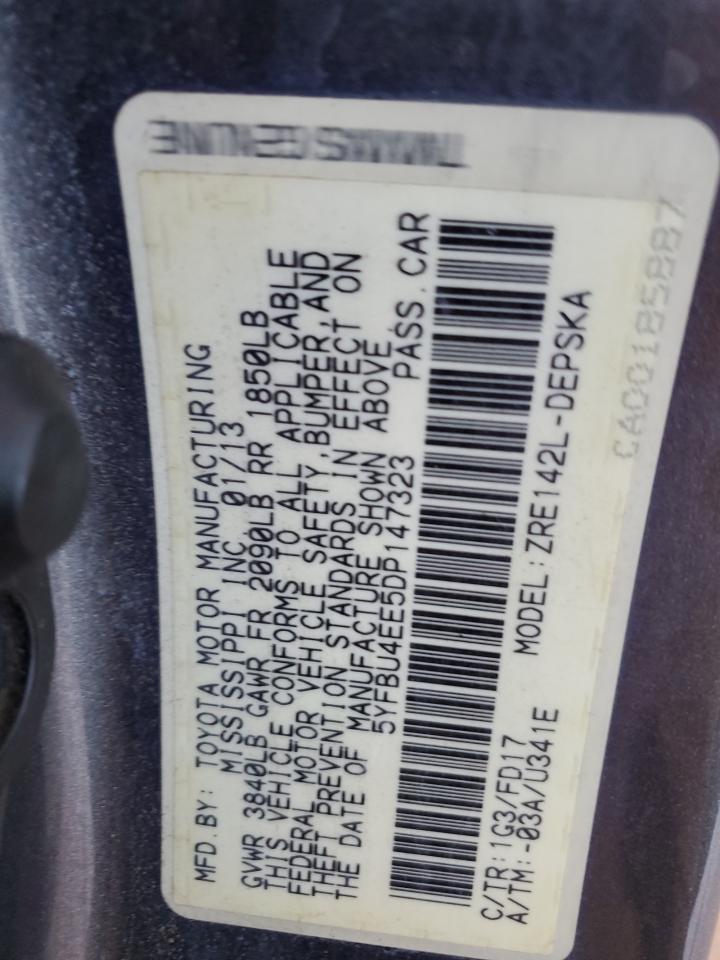 VIN 5YFBU4EE5DP147323 2013 TOYOTA COROLLA no.12