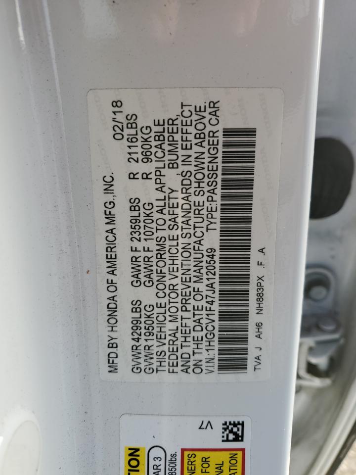 VIN 1HGCV1F47JA120549 2018 HONDA ACCORD no.12