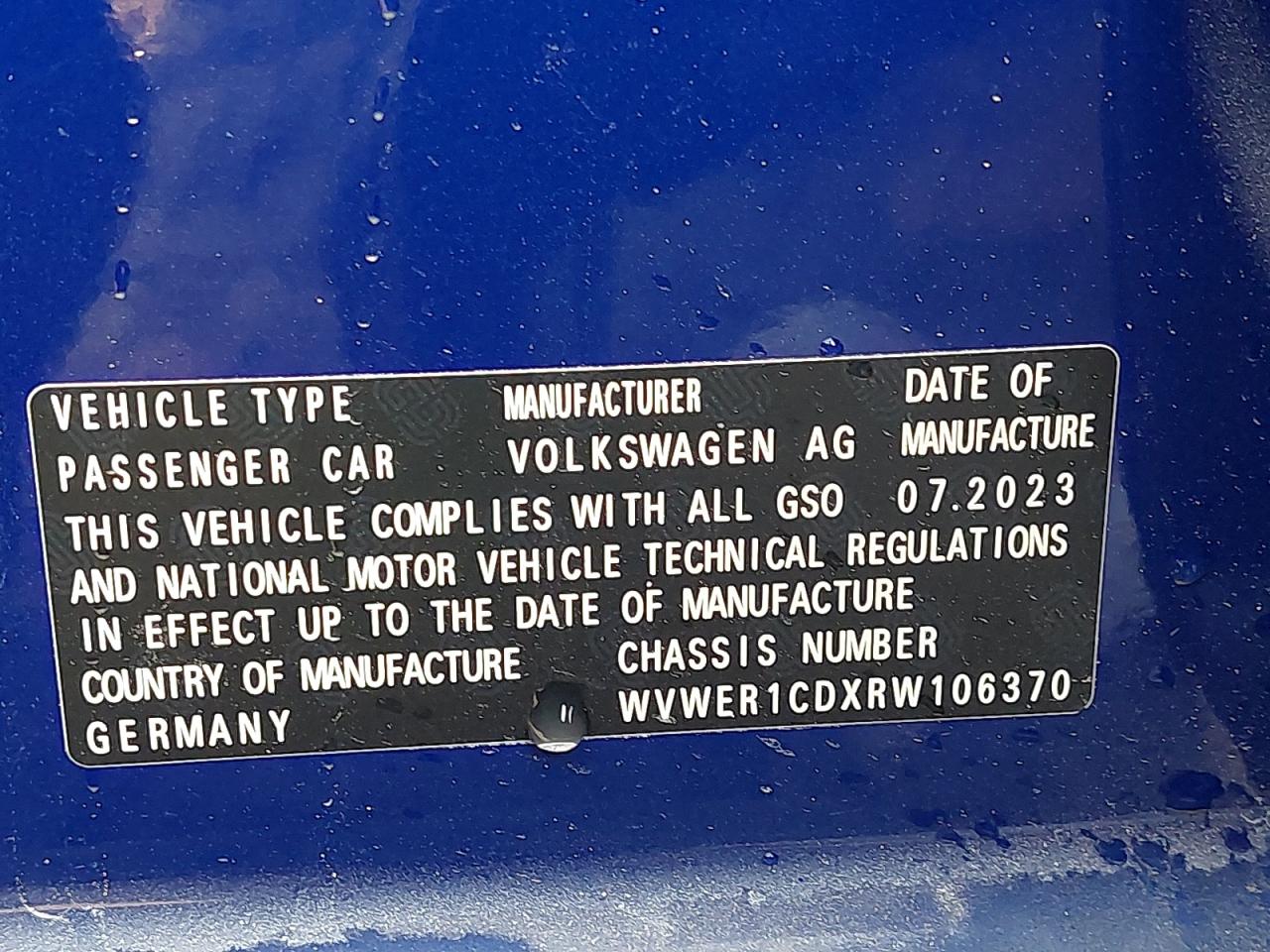 WVWER1CDXRW106370 - 2024 VOLKSWAGEN GOLF S/SE - #86417074