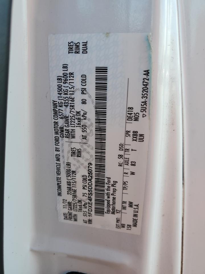 2013 Ford Econoline E450 Super Duty Cutaway Van VIN: 1FDXE4FS5DDA25079 Lot: 85825544