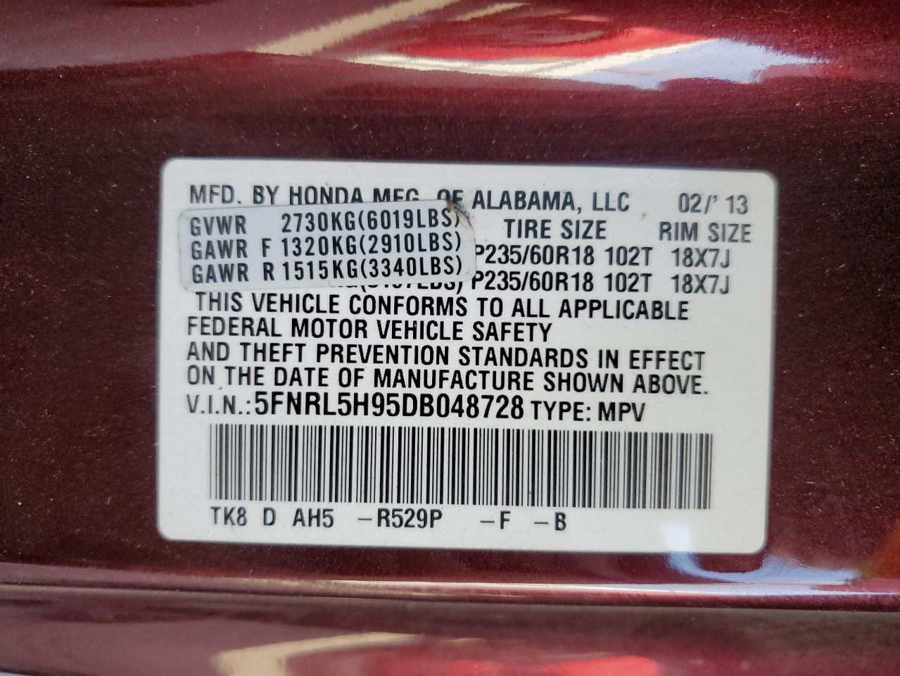 2013 Honda Odyssey - Image 13
