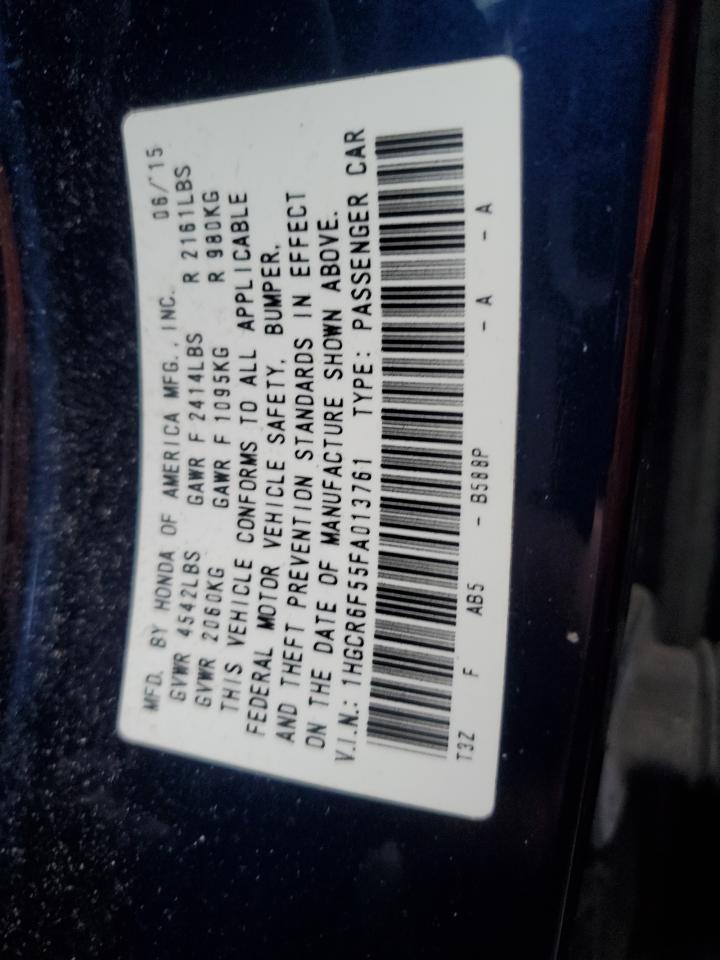 1HGCR6F55FA013761 2015 HONDA ACCORD - Image 12