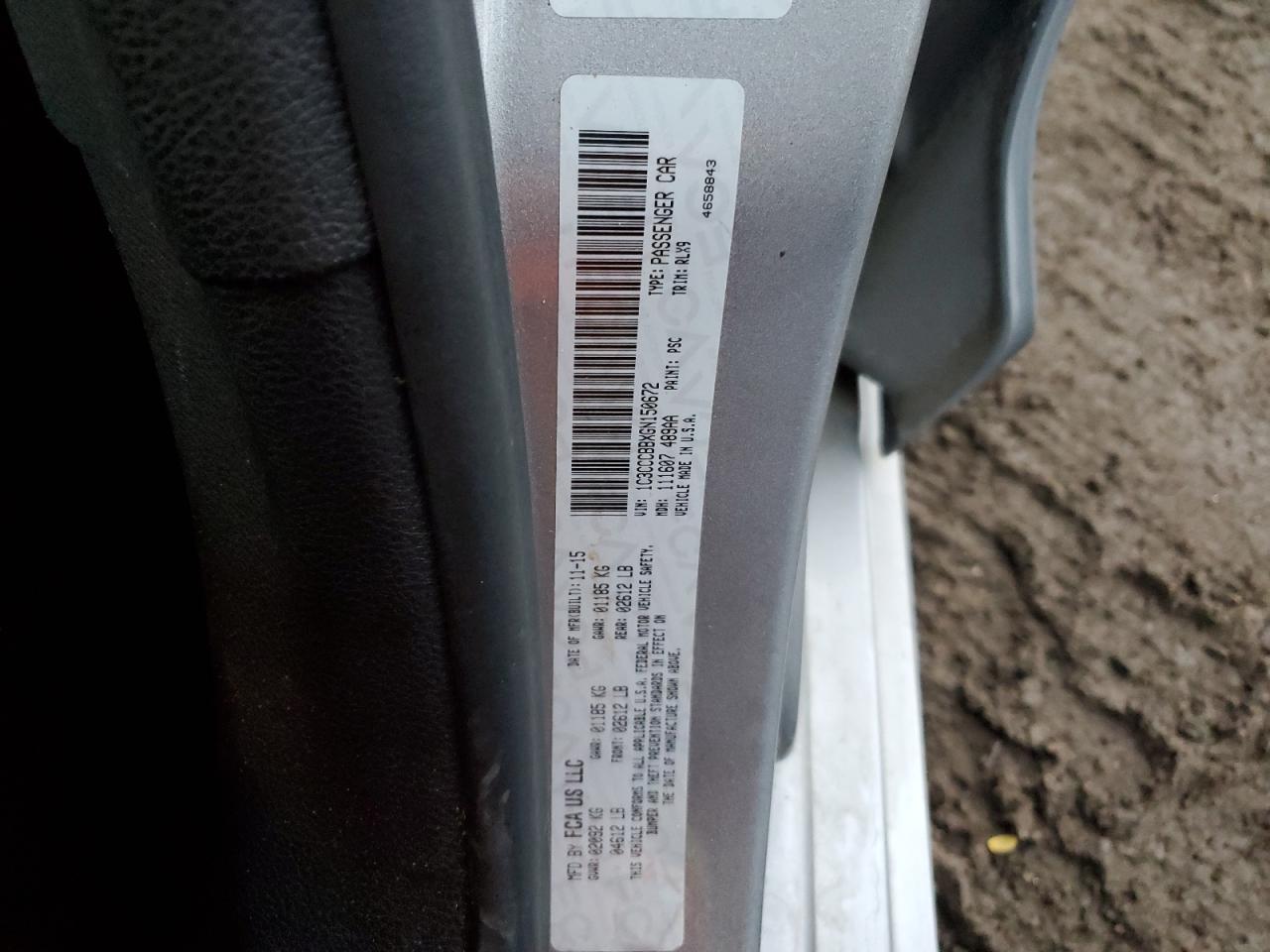 2016 Chrysler 200 S VIN: 1C3CCCBBXGN150672 Lot: 85639814