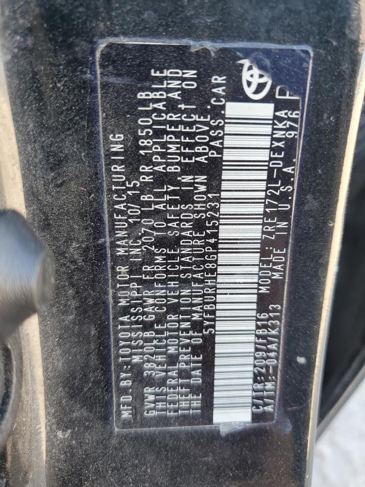 5YFBURHE8GP415231 2016 TOYOTA COROLLA - Image 14