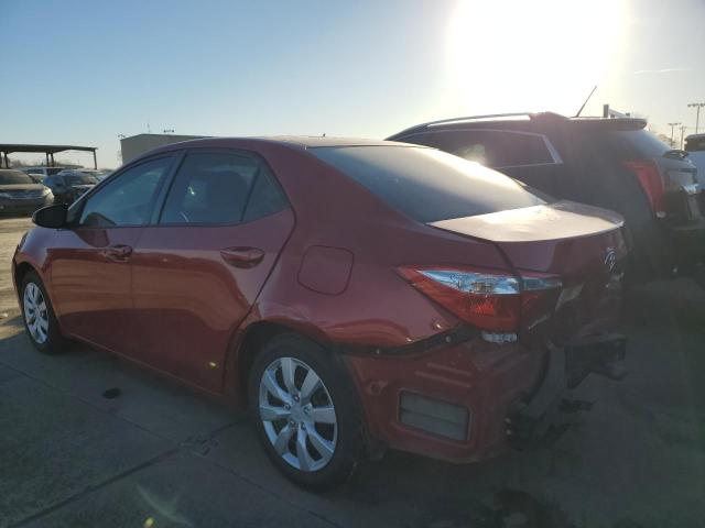  TOYOTA COROLLA 2016 Czerwony