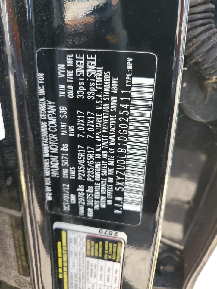 2013 Hyundai Santa Fe Sport VIN: 5XYZUDLB1DG025411 Lot: 83122954