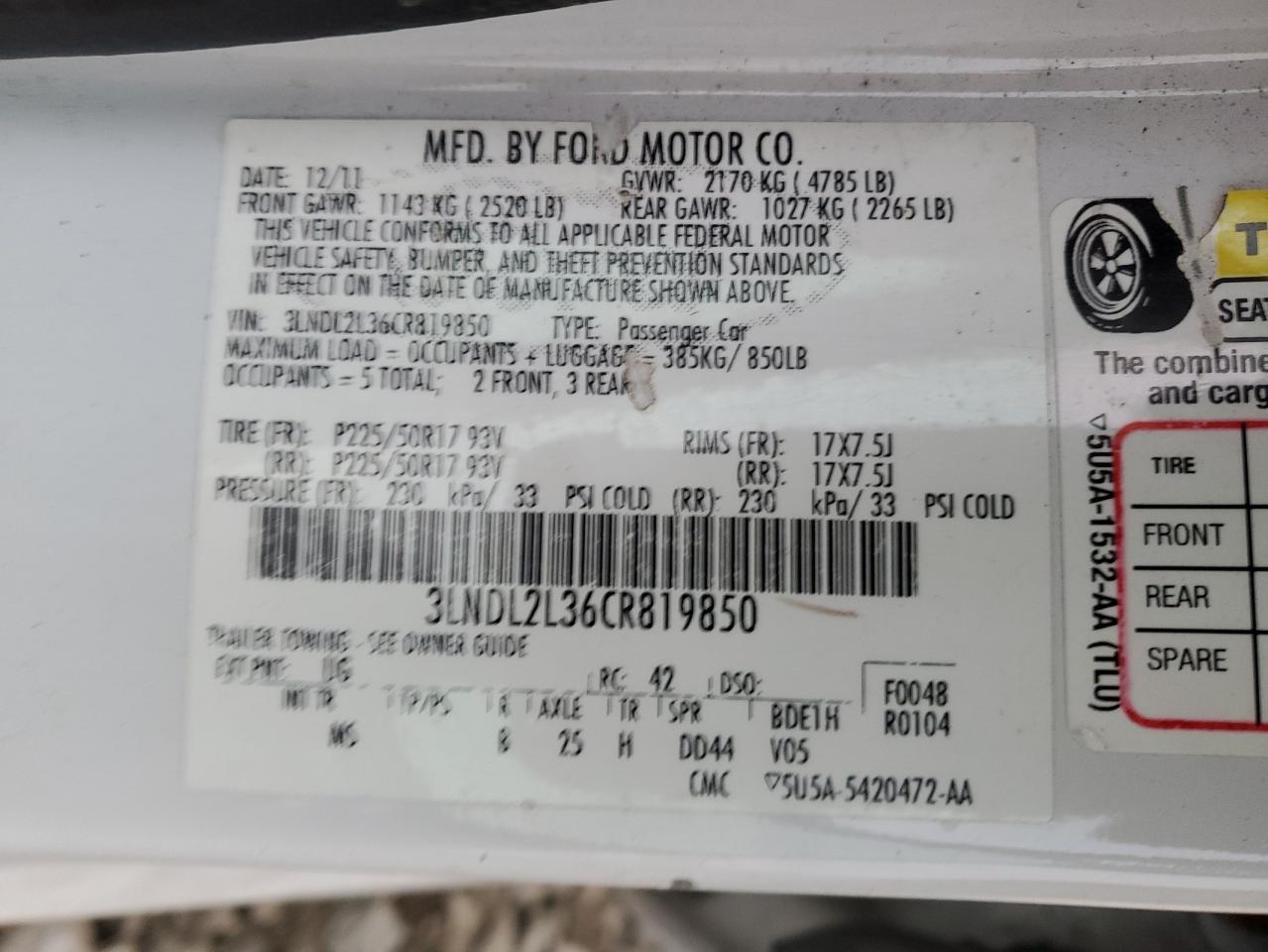 2012 Lincoln MKZ - Image 12