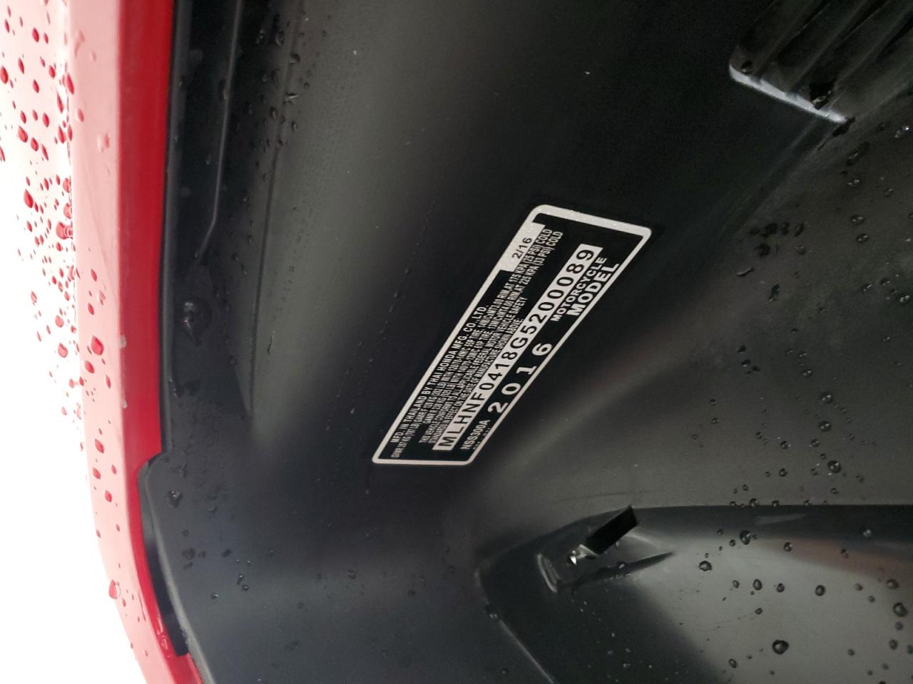 2016 Honda Nss300 A VIN: MLHNF0418G5200089 Lot: 84891984