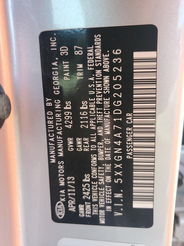 2013 Kia Optima Ex VIN: 5XXGN4A71DG205236 Lot: 50872645