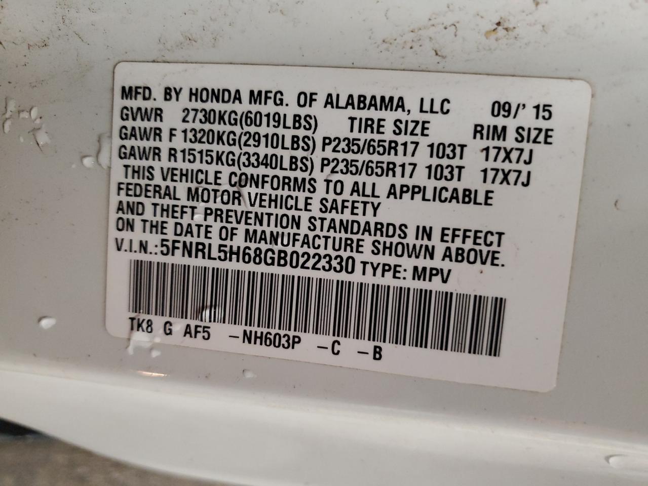 2016 Honda Odyssey - Image 15