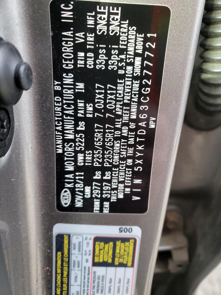 2012 Kia Sorento Base VIN: 5XYKTDA63CG277721 Lot: 83731044