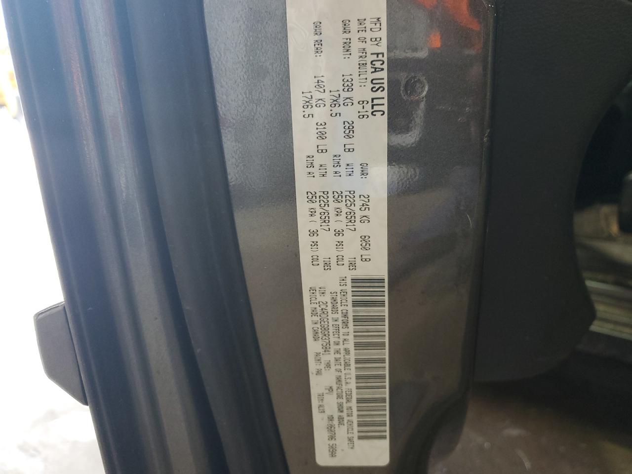 2016 Dodge Grand Caravan R/T VIN: 2C4RDGEG8GR375841 Lot: 85139044