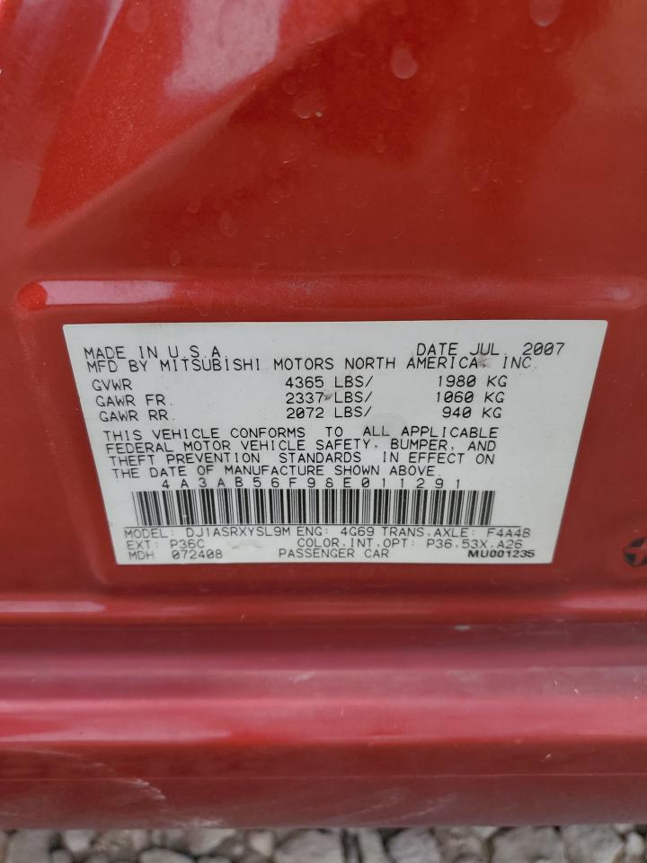 2008 Mitsubishi Galant Es Premium VIN: 4A3AB56F98E011291 Lot: 85376394