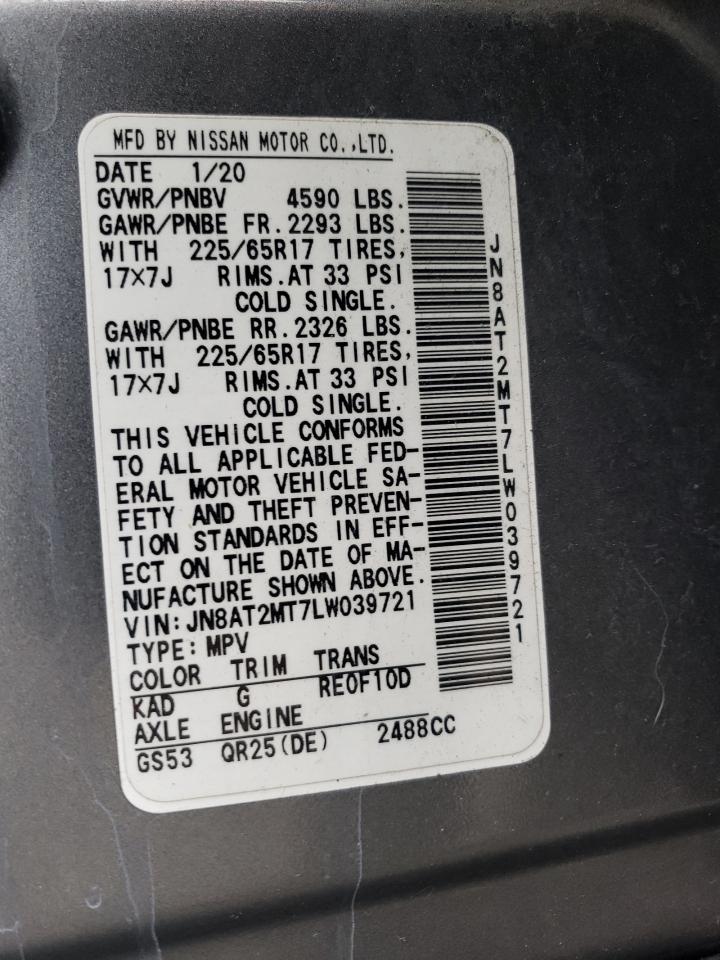 VIN JN8AT2MT7LW039721 2020 NISSAN ROGUE no.13