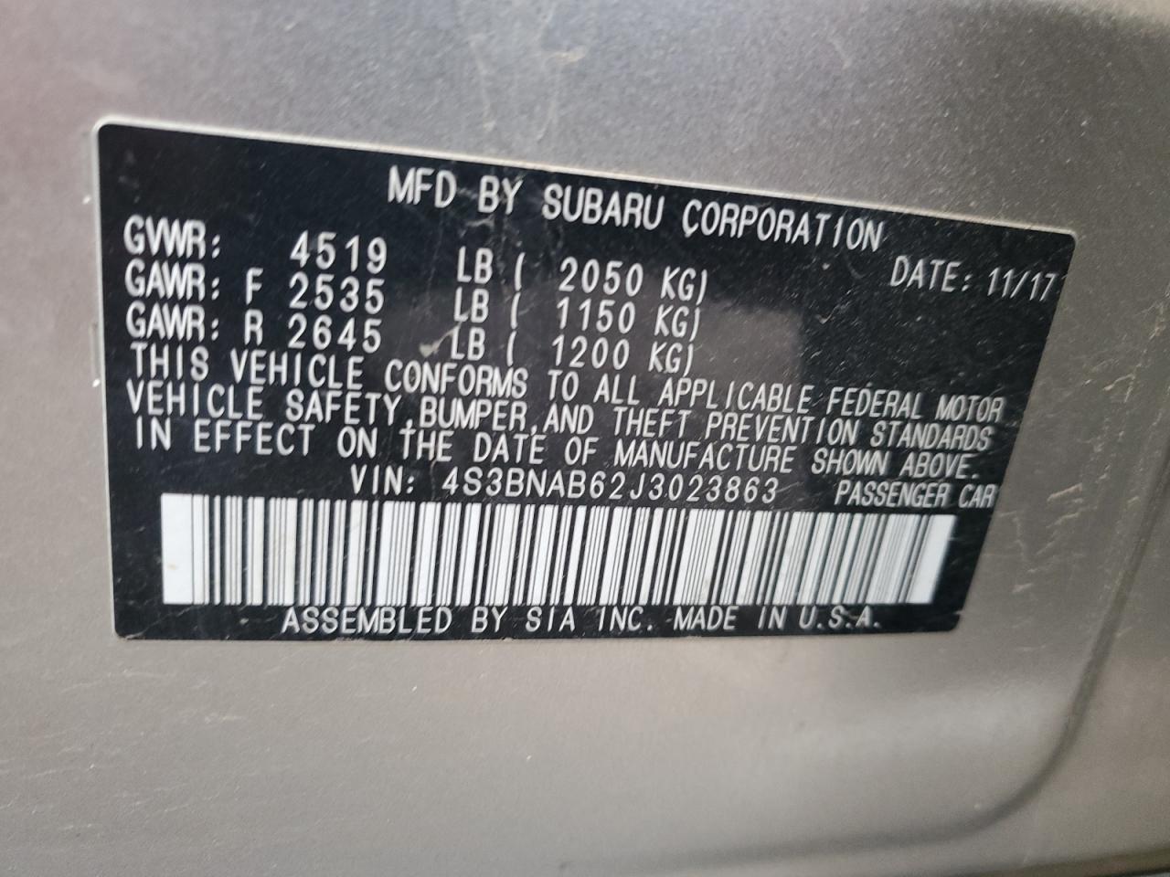 2018 Subaru Legacy - Image 12