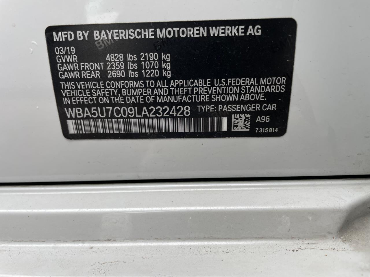 2020 BMW M340I VIN: WBA5U7C09LA232428 Lot: 84766224