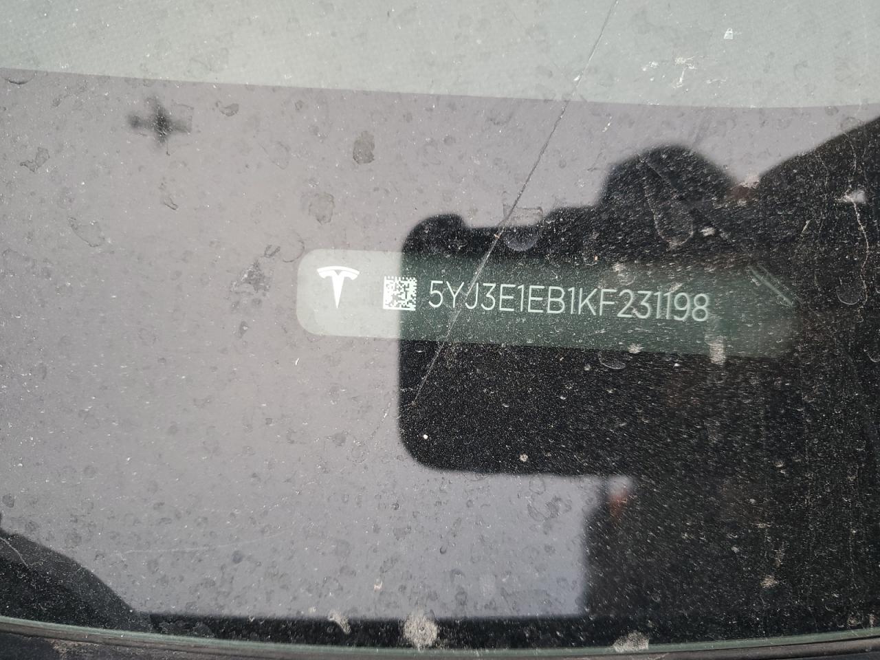 2019 Tesla Model 3 VIN: 5YJ3E1EB1KF231198 Lot: 85646344