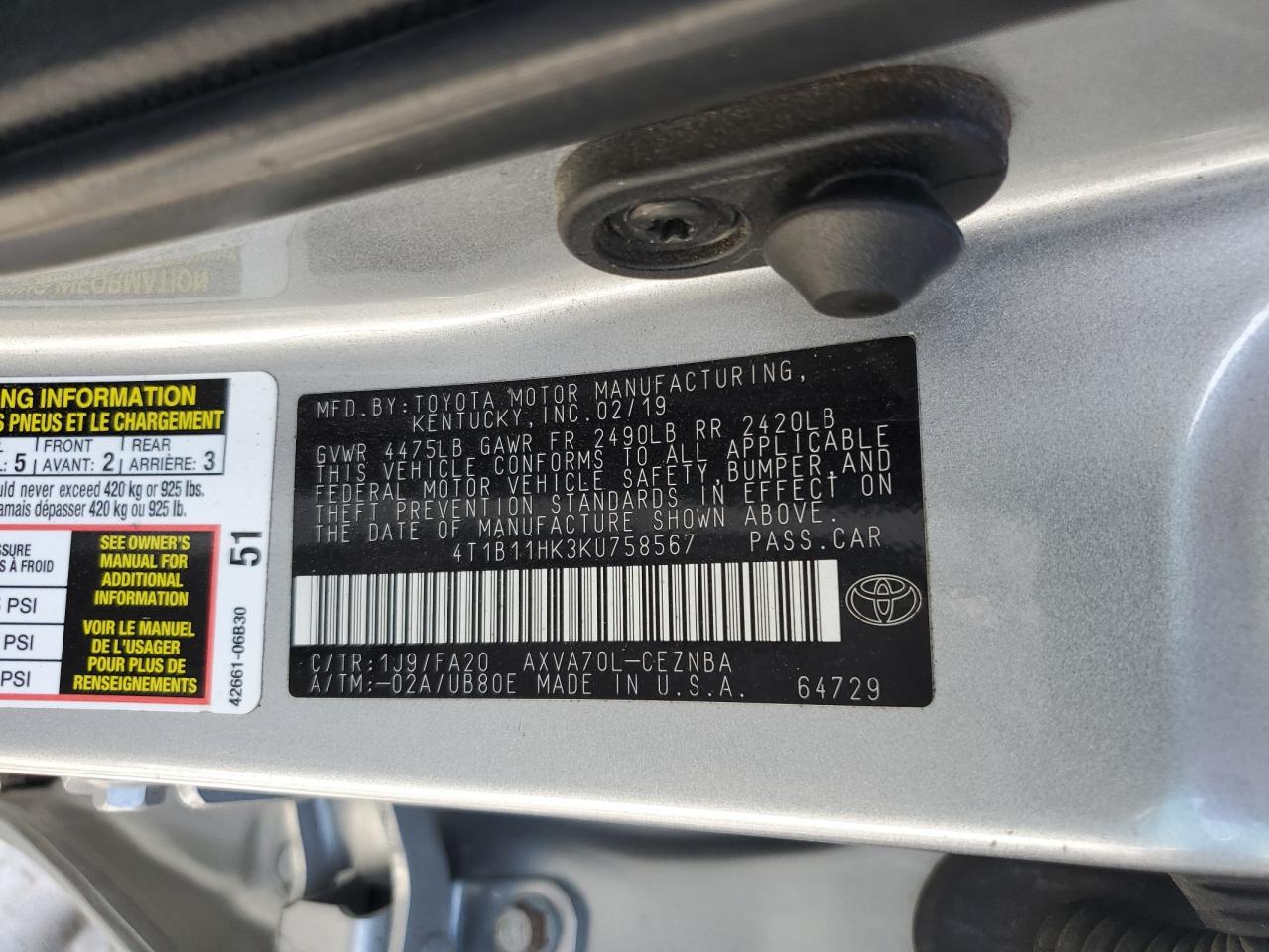 2019 Toyota Camry - Image 13
