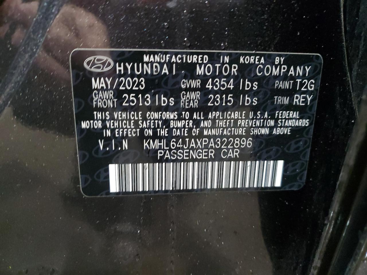 VIN KMHL64JAXPA322896 2023 HYUNDAI SONATA no.13