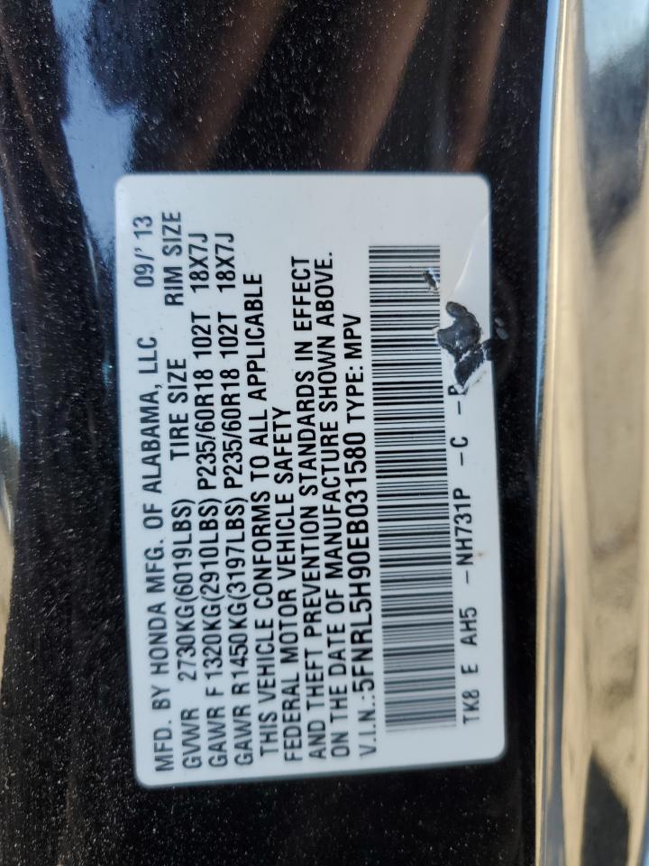 VIN 5FNRL5H90EB031580 2014 HONDA ODYSSEY no.14