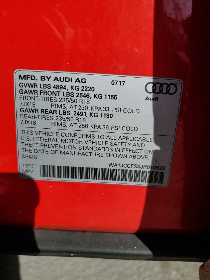 VIN WA1JCCFSXJR010628 2018 AUDI Q3 no.13