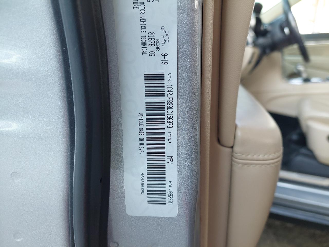 1C4RJFBG8LC156873 - 2020 JEEP GRAND CHER - #81394324