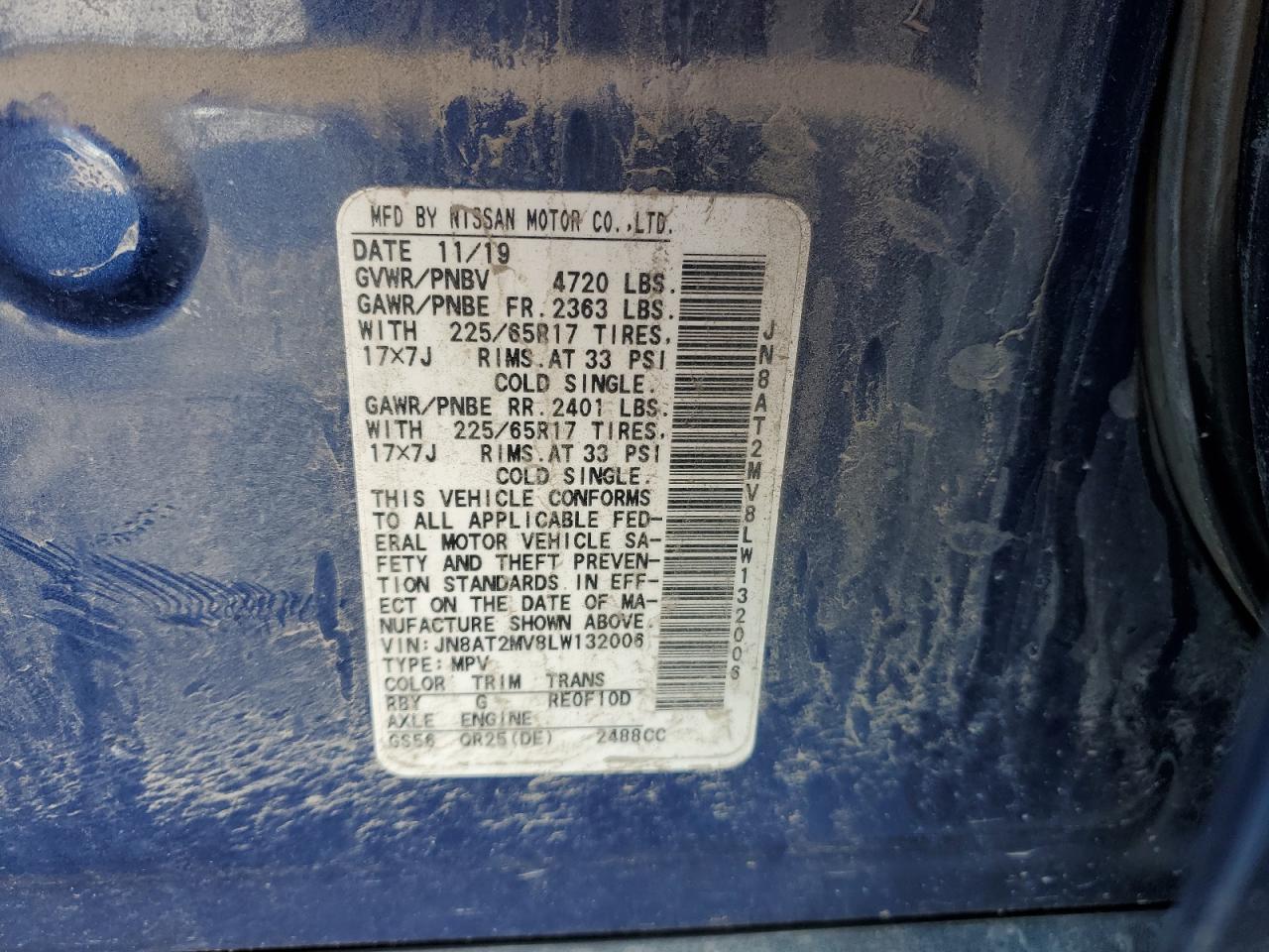 VIN JN8AT2MV8LW132006 2020 NISSAN ROGUE no.13