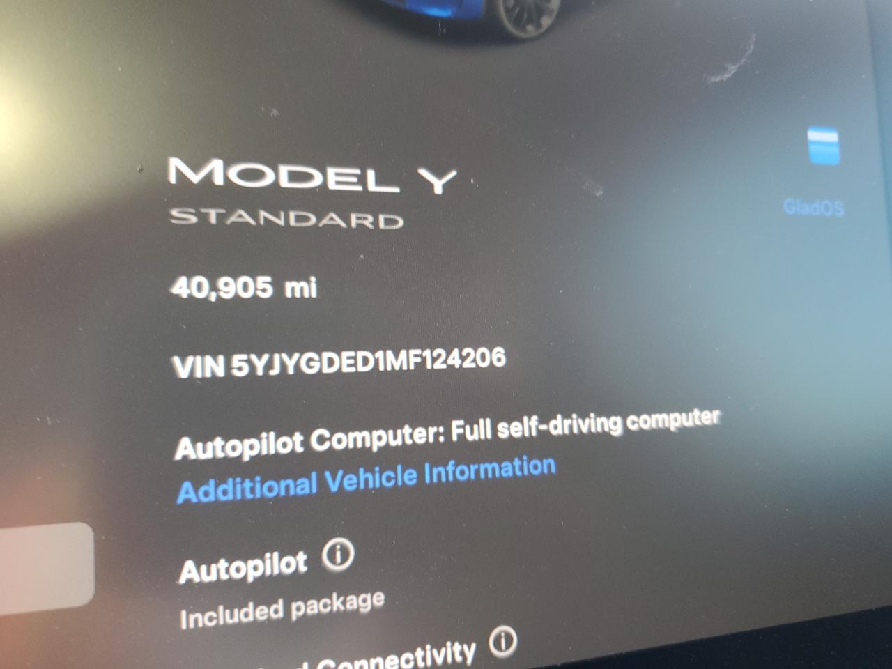 VIN 5YJYGDED1MF124206 2021 TESLA MODEL Y no.9