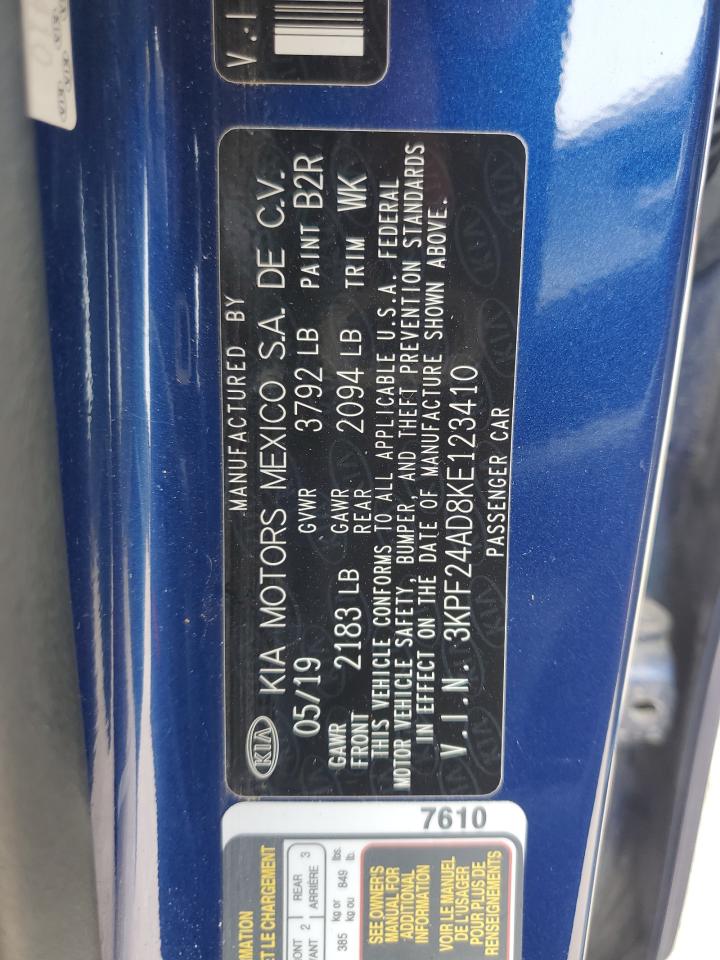 2019 Kia Forte Fe VIN: 3KPF24AD8KE123410 Lot: 83620184